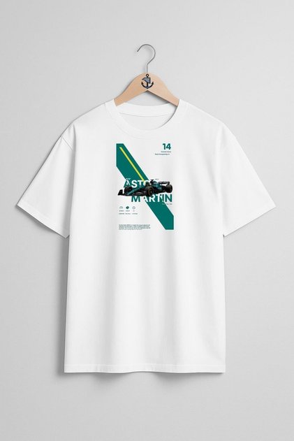 Oversize Aston Martin Fernando Alonso Unisex T-Shirt with Chest Design