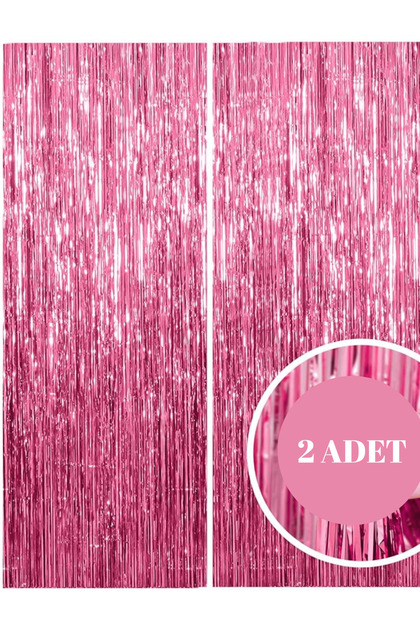 Parlak Metalize Pembe Arka Plan Perdesi 100x200 cm Parti Özel Günler İçin Fon Parti Dekorasyon