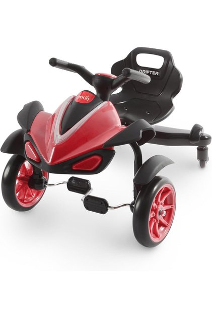 Drifter Drift Bike 4 Wheel Scooter with Grip Handles, LED Lights, and Pedals