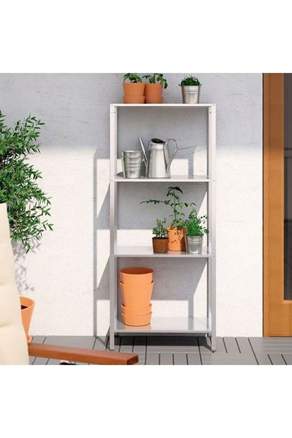 140 cm Hyllıs Açık Raf Ünitesi, Galvanizli 27 cm Metal Gri 60 cm