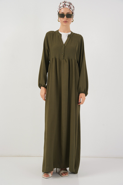 Rochie lungă de hijab pentru femei 2525 - kaki