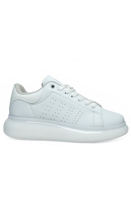 Men's White Thick Gel Sole Daily Casual Sneaker Shoes 25107