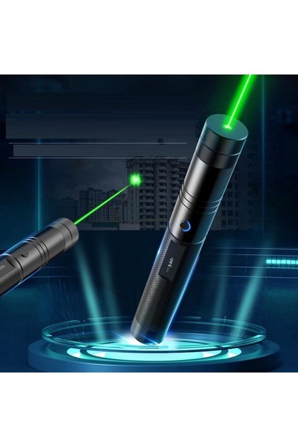 Yüksek güçlü şarjlı yeşil lazer pointer, profesyonel kullanım, kilitli ve taşınabilir