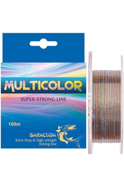 Fir de pescuit monofilament multicolor, 100 m, 0,12 mm, rezistență la rupere 2,2 kg
