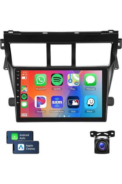 Android Car Stereo for Toyota VIOS Yaris 2007-2012 2+32GB 9 inch AHD Camera