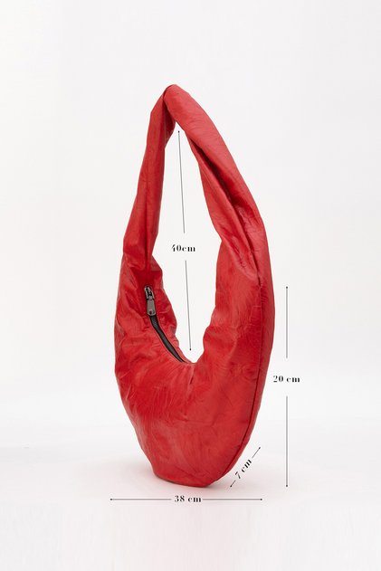 Venus Women's Casual Bowl Bag Real Leather Red