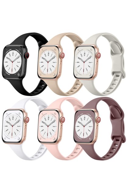 Apple Watch 49mm 46mm 45mm 44mm 42mm | Slim Thin Silicone Bands | Multicolor