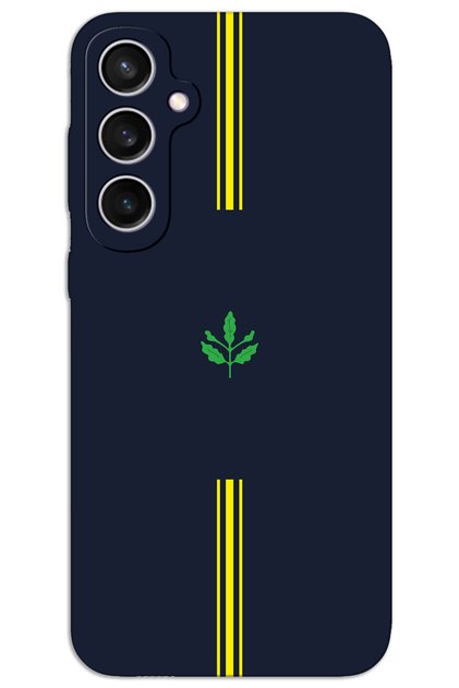 Samsung Galaxy S25 Kılıf HD Desen Baskılı Arka Kapak - Sarı Lacivert