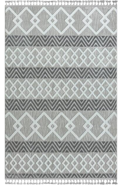 Sümer Sm003a Gri Halı Iskandinav Desen Dekoratif Modern Tozuyok Salon Halısı Koridor