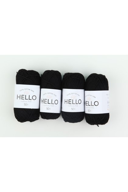 50g Black Knitting Yarn 4 Piece Set
