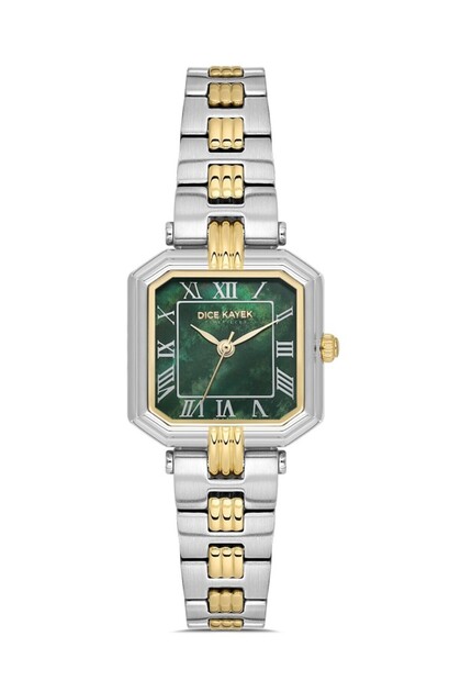 Dk.1.Ag1412.05 Square Dial Steel Band Steel Case 3 Atm Water Resistant Metallic-Golden Ren