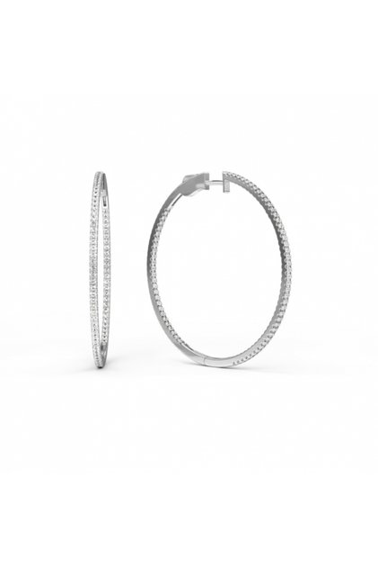 Cercei tip cerc mari 2,34 CT