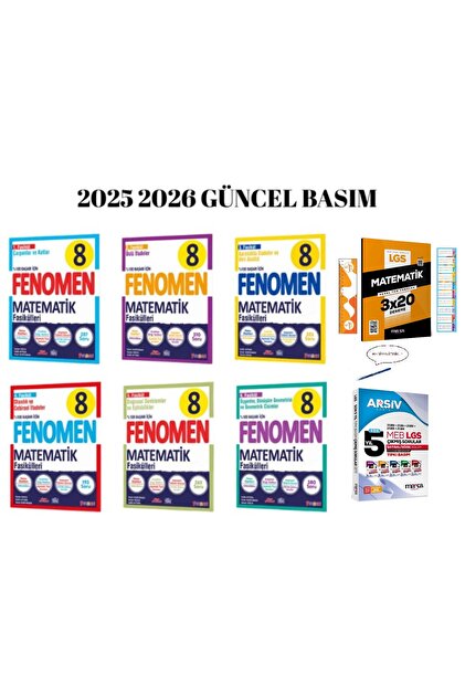 Fenomen Yayıncılık 8. Sınıf Lgs Fasikül Set Matematik 2025