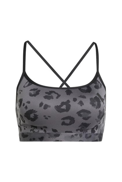 Gray Women's Sports Bra Aer Ls Bra Aop Jn2662