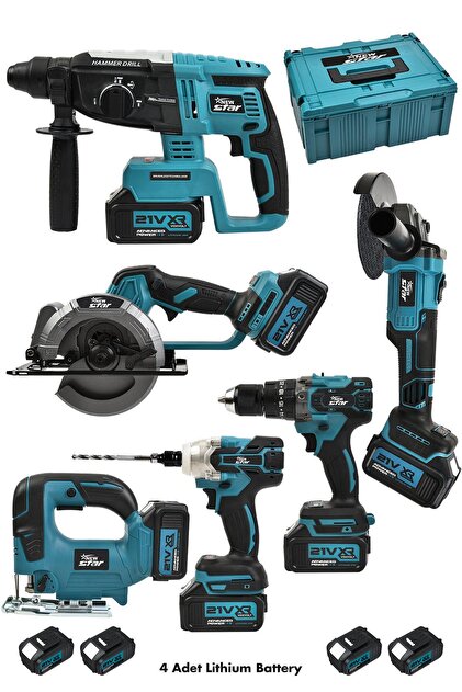 Dottir 6本セット Newstar New Star 6'lı Set Şarjlı Darbeli Matkap Hilti Taşlama
