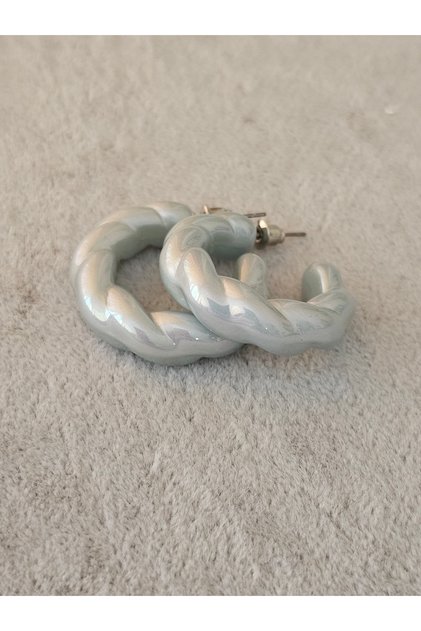 Pearlescent Acrylic Twist Hoop Earrings