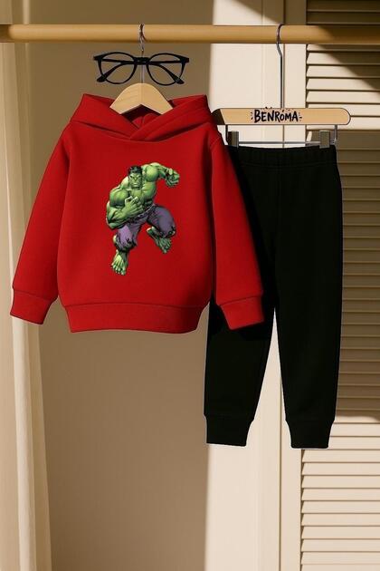 Hulk Printed 3 Thread Children's Tracksuit Set