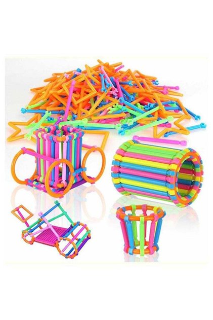 Building Game Set with Sticks and Blocks