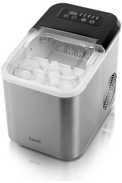 Electric Ice Maker, 1.6 Liters Water Tank Capacity, 9pcs Bullet-shaped Ice every 6 minutes, 1