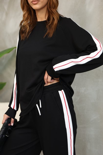 Piping Detailed Wide Leg Modal Fabric Tracksuit Set