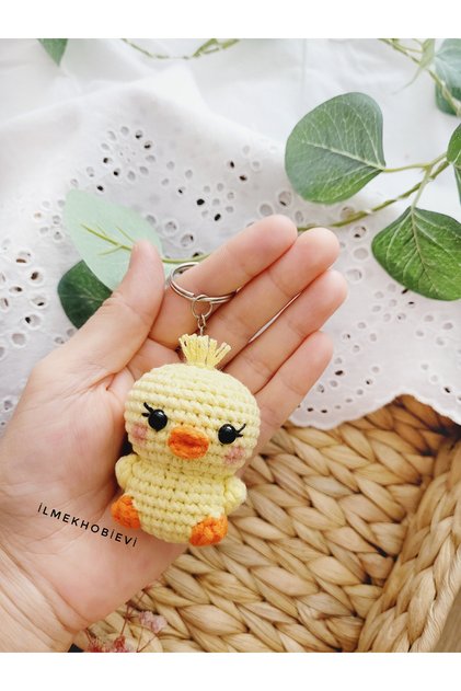 Amigurumi Sevimli Civciv Oyuncak-Anahtarlık 6cm (1adet) El Örgüsü