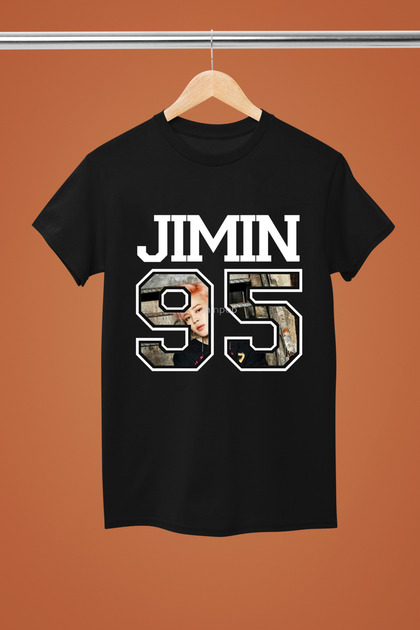 MAGORS JIMIN K-POP BASKILI %100 PAMUKLU YUMUŞAK DOKU BİSİKLET YAKA