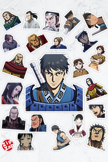 Kingdom Anime Phone Laptop Bullet Journal Adhesive Foil Sticker Pack (22 Pcs)