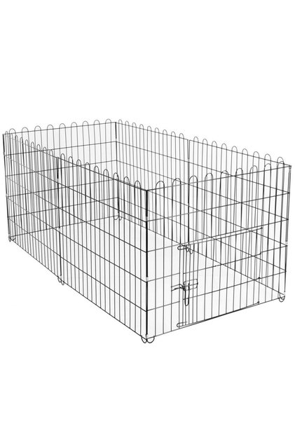Cușcă pentru animale de companie, fier, formă configurabilă, cu ușă de acces, 3XL, 165x85x73cm, neagră