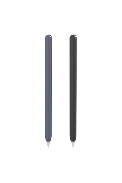 Set 2 huse din silicon pentru Apple Pencil 2, albastre și negre