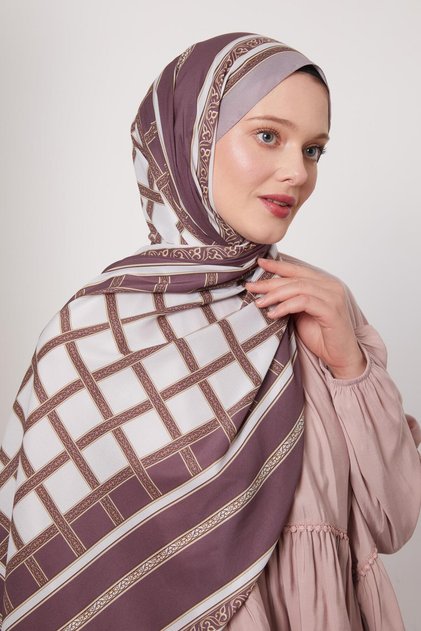 Lilac Striped Foil Pattern Love Shawl