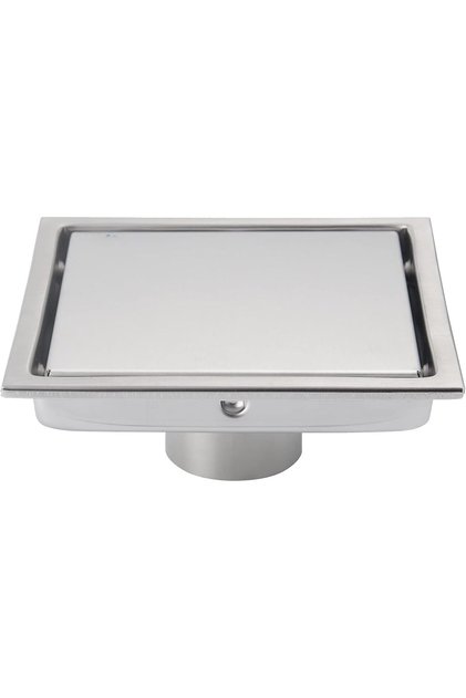 Diocars Square Shower Floor Drain in Brushed Nickel, 6-inch, Hidden Design Stainless Steel SUS304