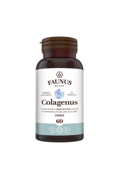 Colagen tip 2 pentru articulații, oase, piele și păr Colagenus, 60 capsule, Faunus Plant