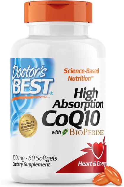 High Absorption CoQ10 with BioPerine, Gluten Free Naturally Fermented, Heart Health &