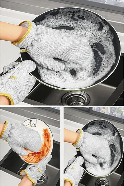 Waterproof Stainless Wire Dish Glove Dirt Rust Remover Magic Cleaning Gloves 1 Piece