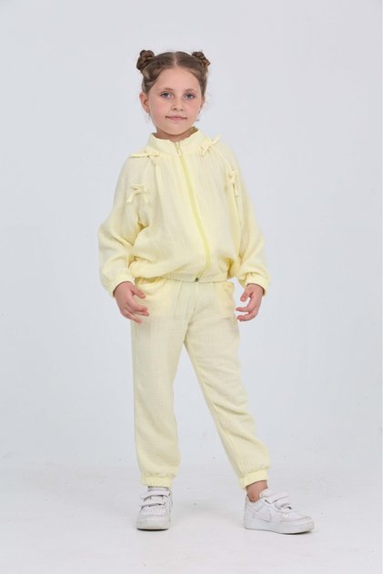 Girl's Bow Detailed Tracksuit Set