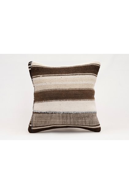 Vintage Throw Pillow Cover Made of Handmade Rug, Wool, 40X40 cm