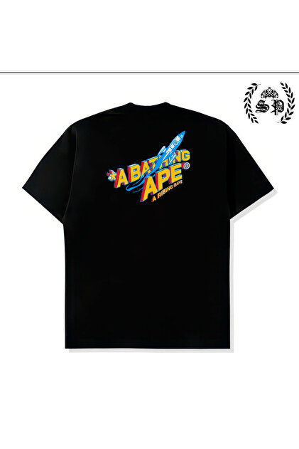 ZOKAWEAR Unisex Bol Kalıp Bape Star King Tasarım Baskılı Tişört