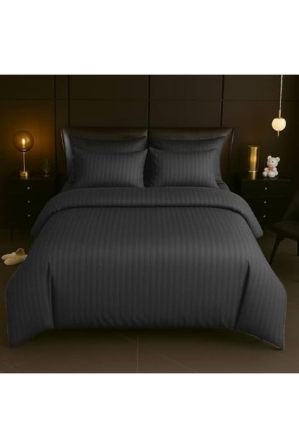 6-Piece Duvet Cover Set – Includes 1 Duvet Cover, 1 Fitted Sheet, 4 Pillowcases (Grey, Super King)