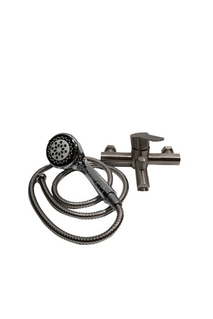 Baterie dus, din inox,argintiu mat,tip monocomanda, cu montare pe perete, cu accesorii incluse