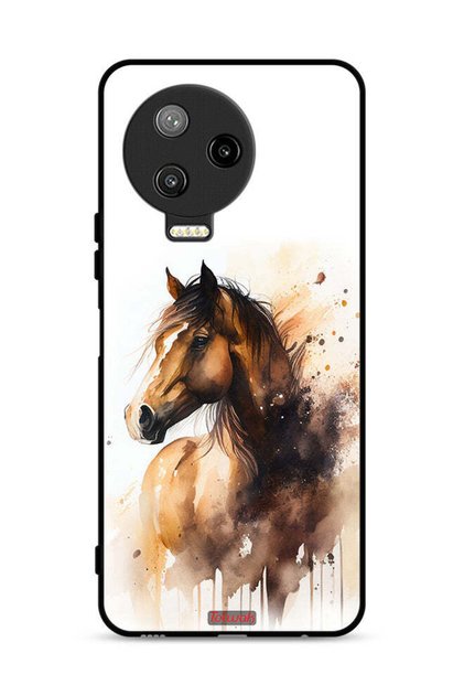 غطاء حماية لهاتف Infinix Note 12 Pro 4G، رسمة حصان تجريدية