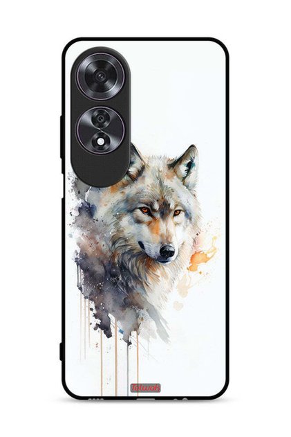 غطاء حماية Oppo A60 بتصميم فن الذئب التجريدي