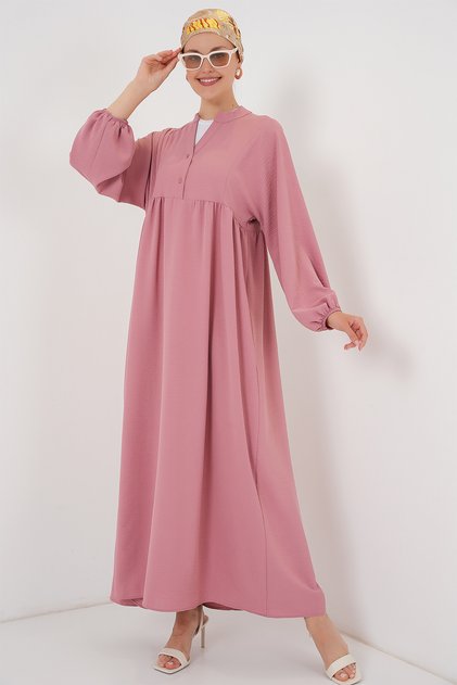Women's Long Hijab Dress Dusty Rose 1017