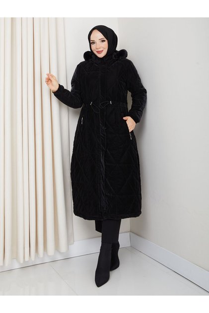 Women's Fullly Filled Waist Lace up Sleeves Elastic Nova Fabric Young and Sports Medium Size Testure Coat 0221