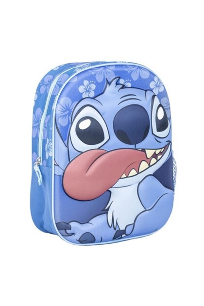 Ghiozdan gradinita Stitch 3D, 31 cm, 1 compartiment, albastru