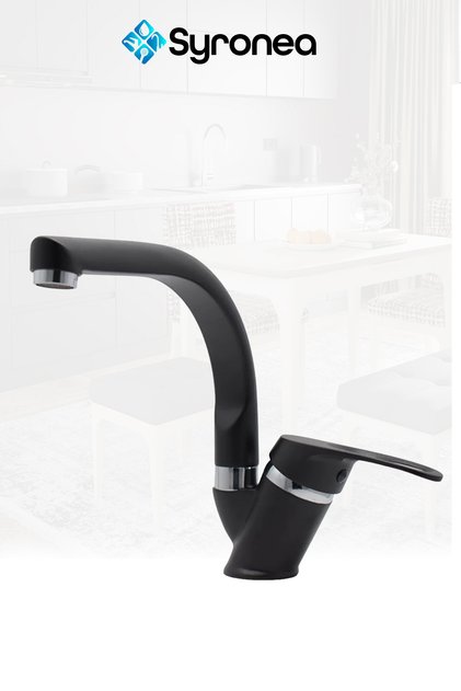 Mix Siyah Banyo Lavabo Bataryası Aç Kapa Batarya Musluk