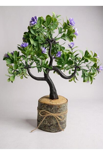 Nettenevime Artificial Flower White Flowering Bonsai Tree Decorative Log in  Pot Artificial Tree Bonzai Losus with Flowers