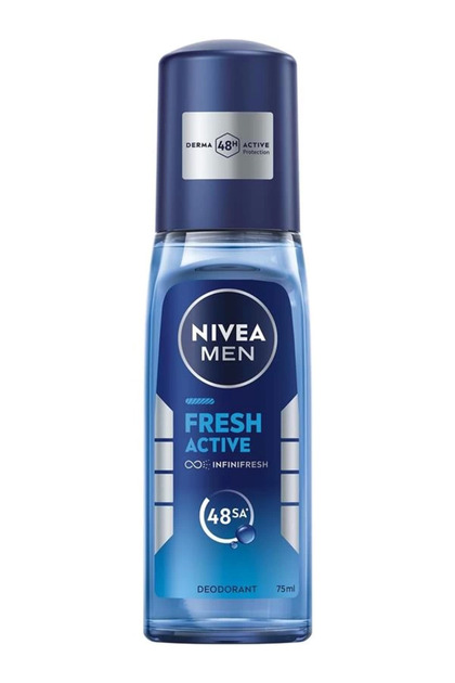 MEN Erkek Pump Sprey Deodorant Fresh Active 75ml, Ter Ve Ter Kokusuna Karşı 48 Saat Koruma