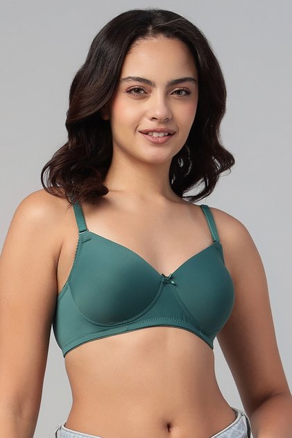 Padded Non-Wired Full Coverage Multiway T-shirt Bra in Teal Green