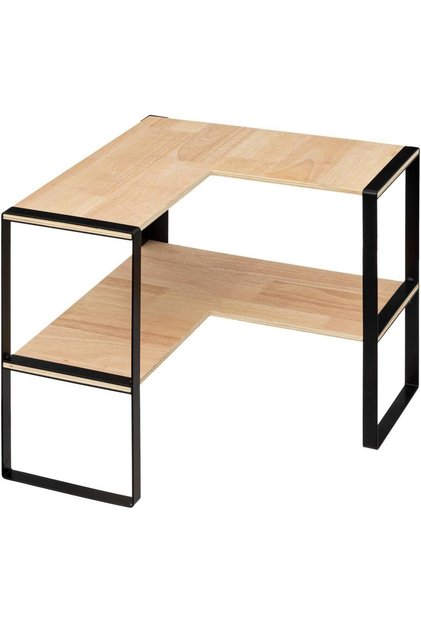 Raft de colț Blackwood cu 2 niveluri, 40x40x35 cm, bej