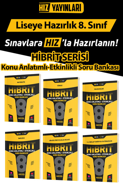 Hız Lgs 2025 8. Sınıf Hibrit Konu Anlatımlı - Etkinlikli Soru Bankası Seti 6 Kitap